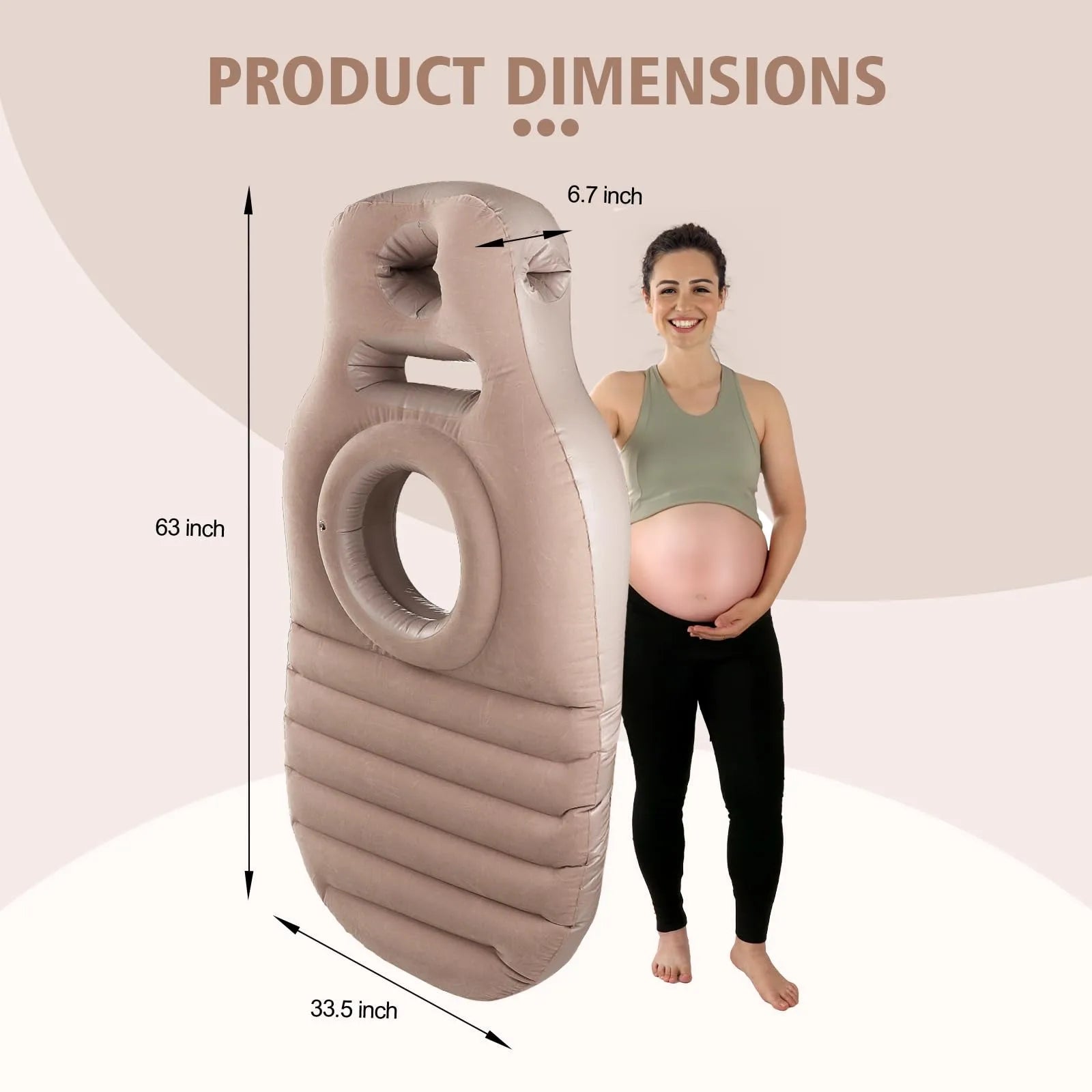 Inflatable Pregnancy Pillow with Belly Hole - Sleeping Mat