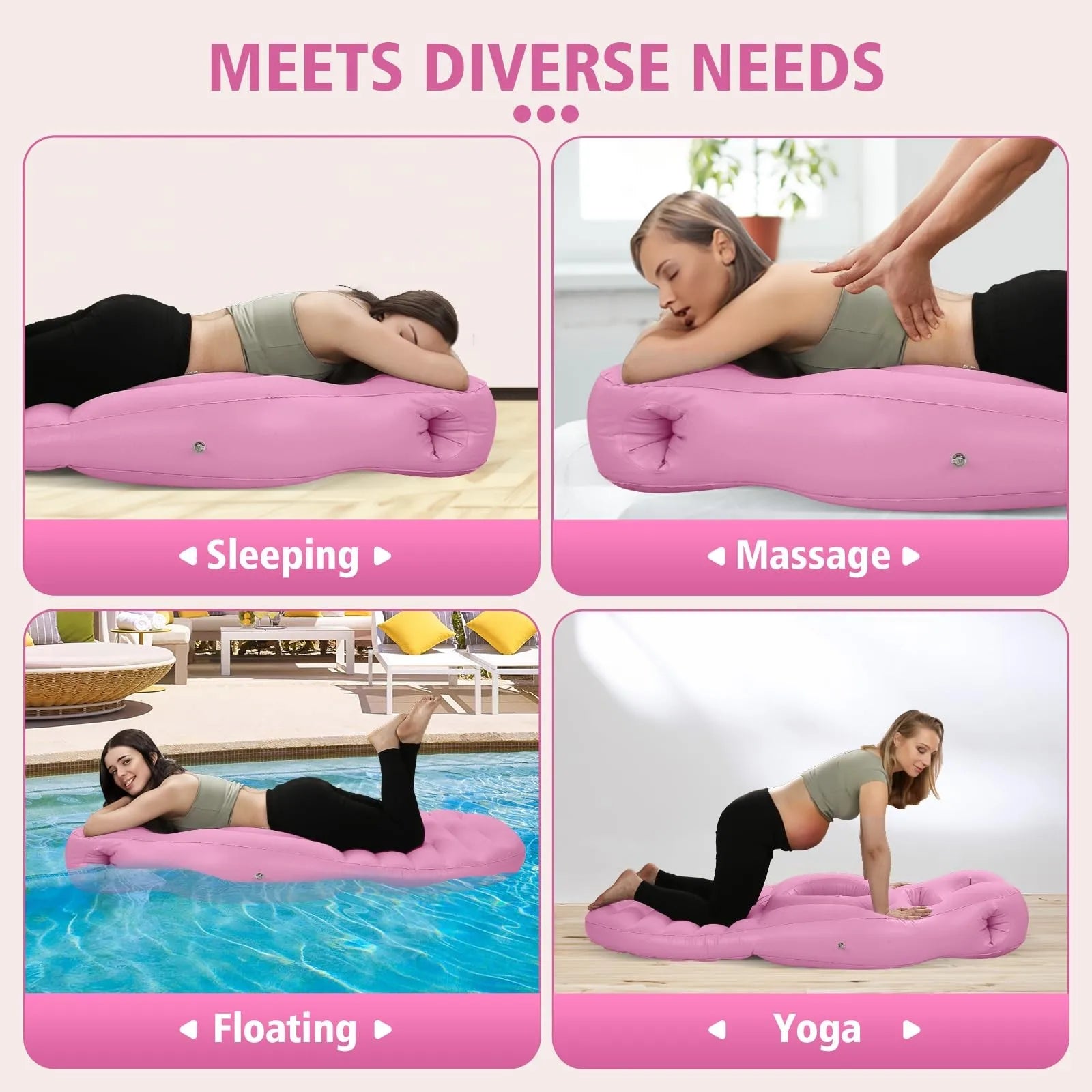 Inflatable Pregnancy Pillow with Belly Hole - Sleeping Mat